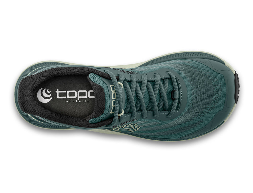 Women's Topo Ultraventure 4. Blue/Grey upper. Grey midsole. Top view.