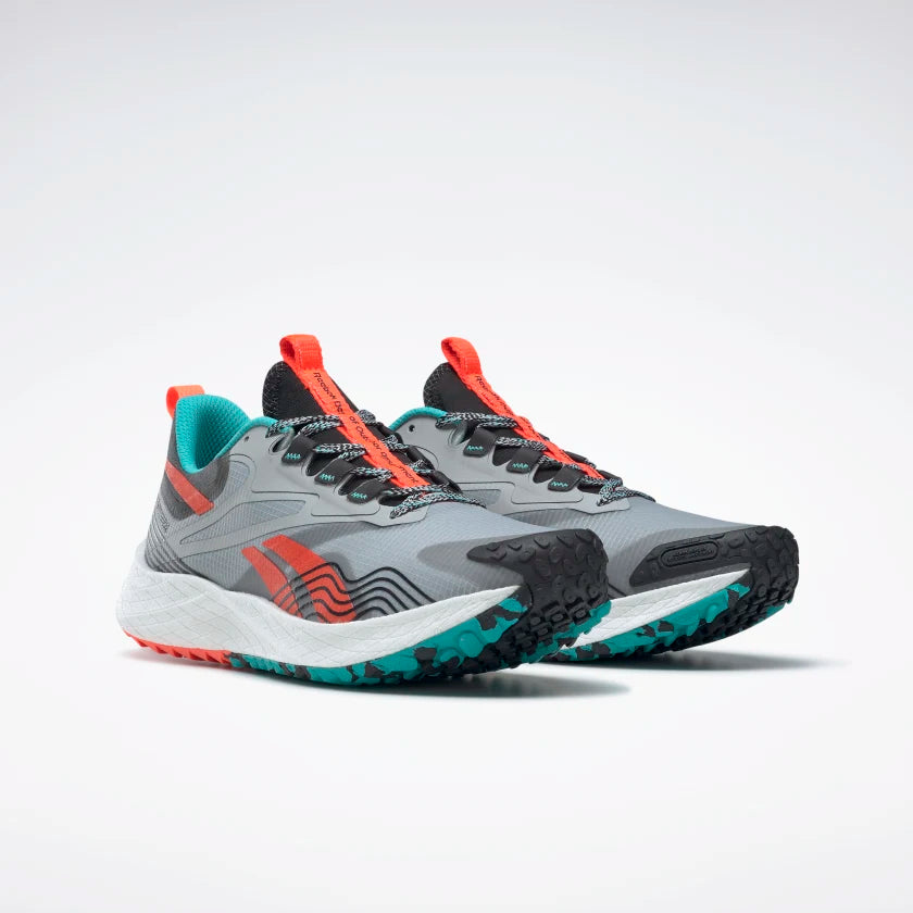 Men's Reebok Floatride Energy 4 Adventure. Grey upper. White midsole. Lateral view.