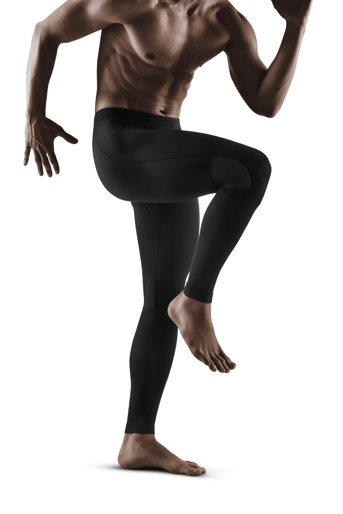Men's CEP Compression Tights. Black. Lateral view.