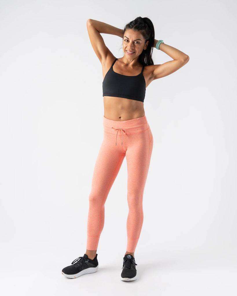 Women's rabbit EZ Tights. Peach. Front view.