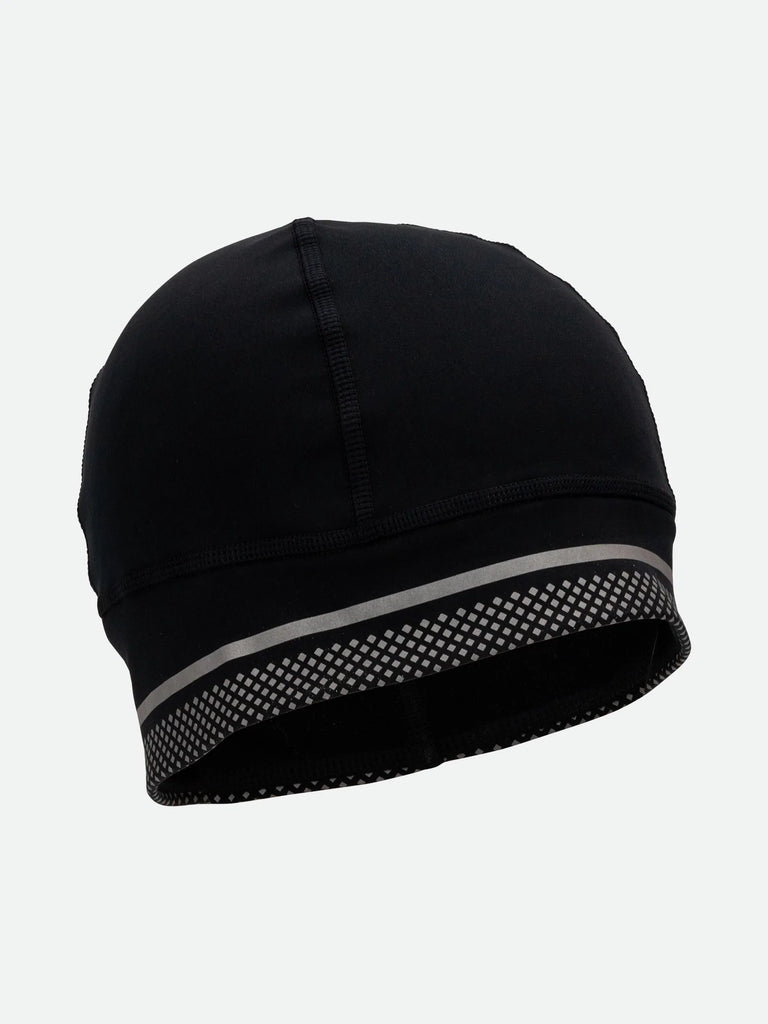 Unisex Nathan Hypernight Beanie. Black. Front/Lateral view.