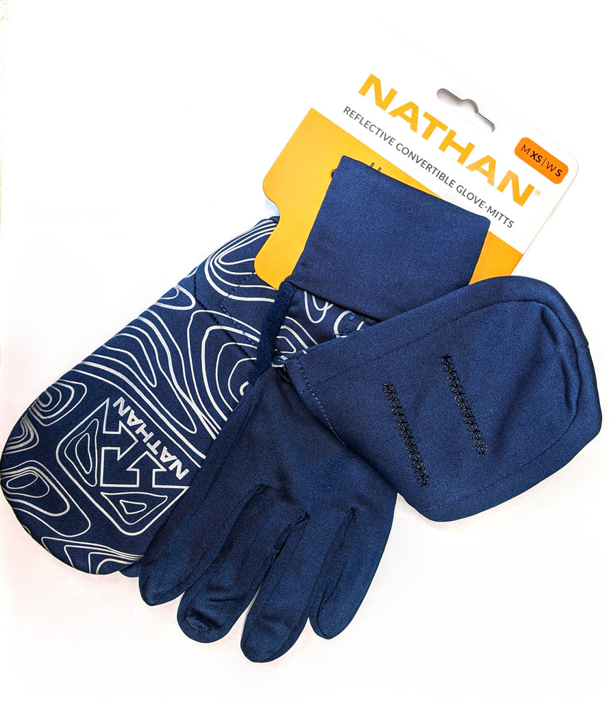 Nathan HyperNight Reflective Convertible Glove-Mitts. Blue.