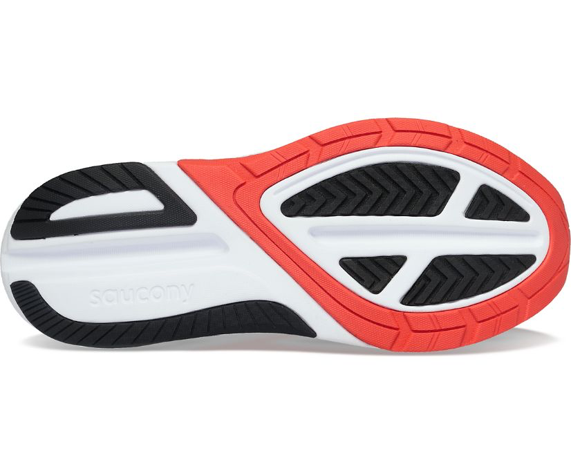 Men's Saucony Echelon 9. Grey upper. White midsole. Bottom view.