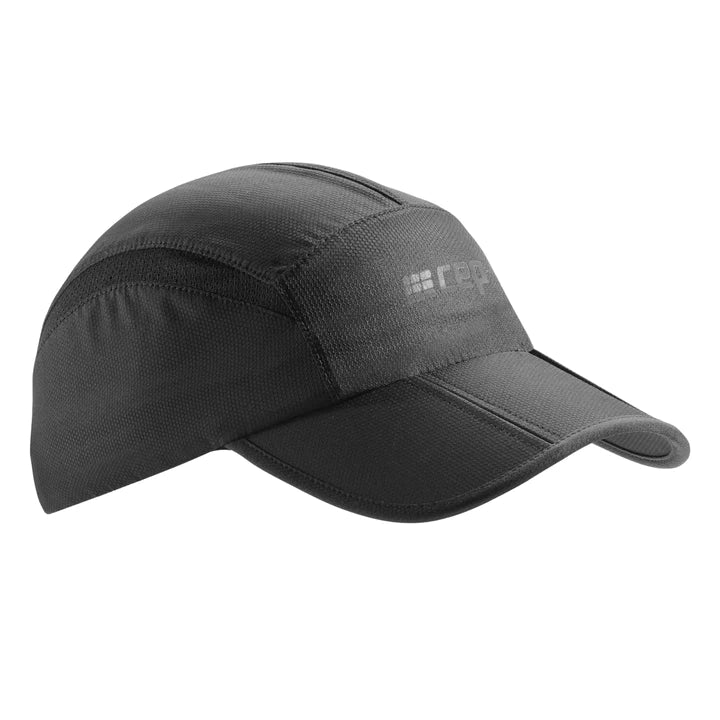 CEP Run Cap. Black. Lateral view.