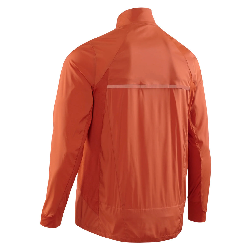 Men's CEP Cold Weather Windbreaker. Dark Orange. Rear view.