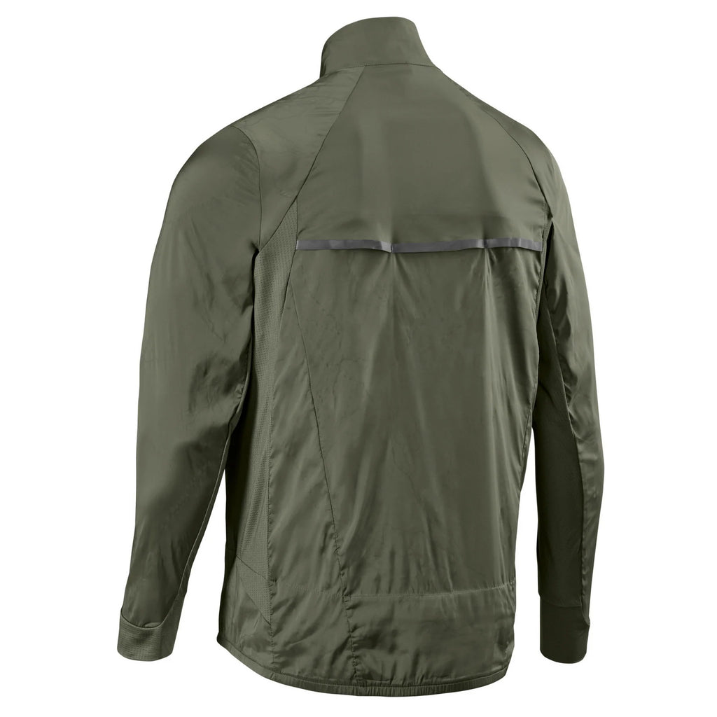 Men's CEP Reflective Windbreaker. Green. Rear view.