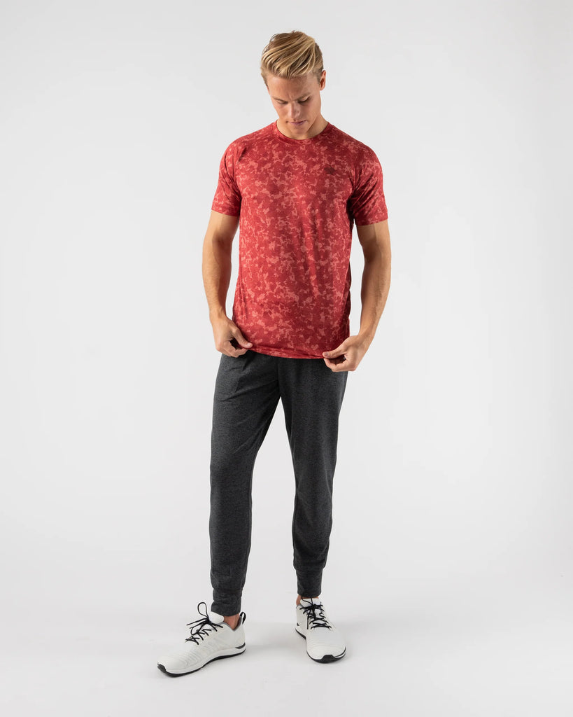 Men's rabbit EZ Tee Short Sleeve. Red. Front view.