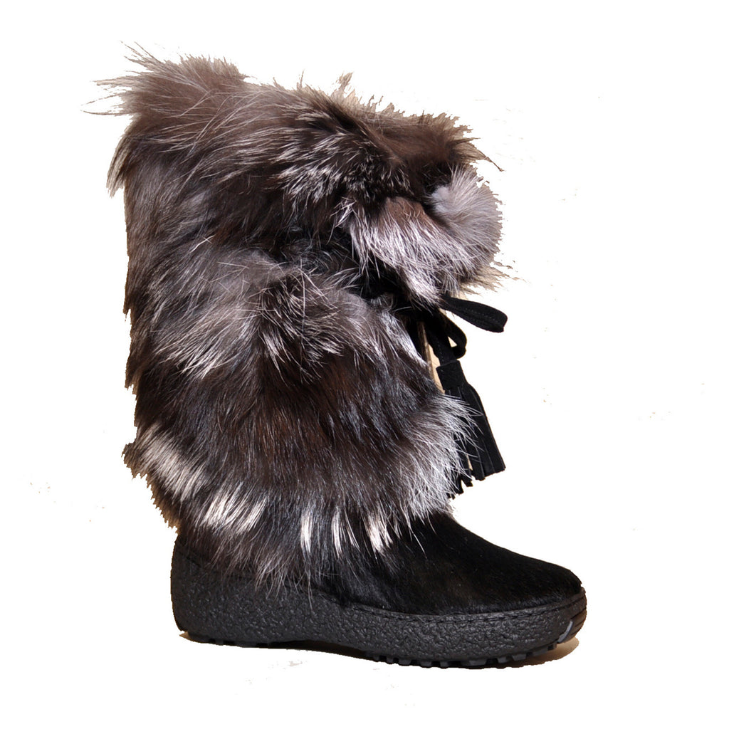 Regina Imports Gigi| Fox Fur Boot| Silver 