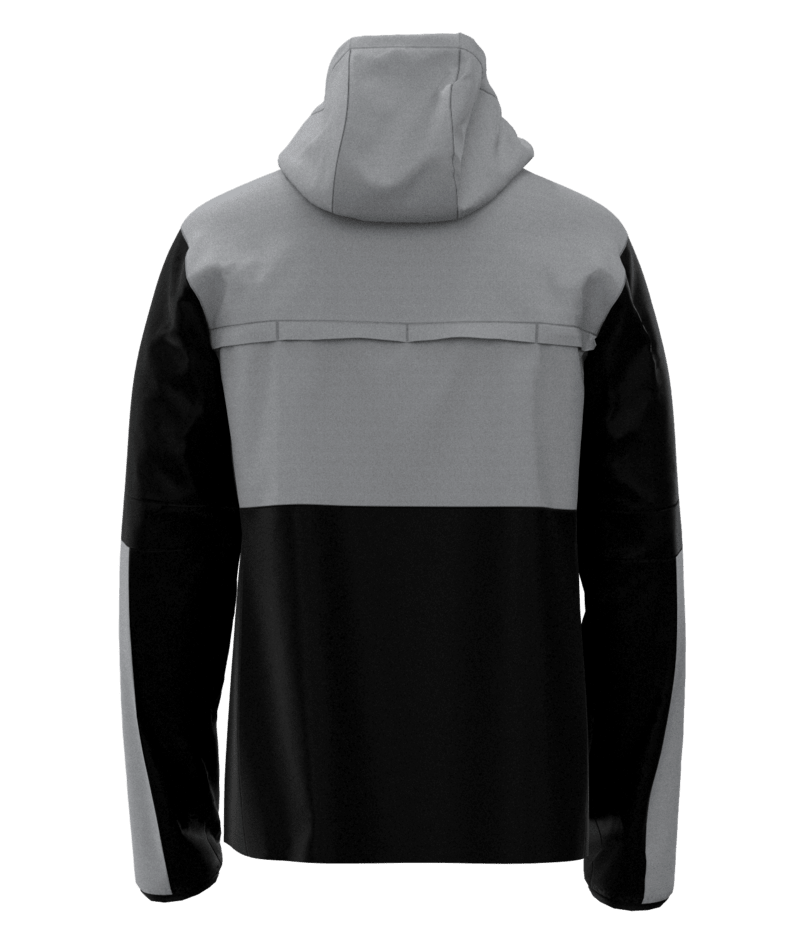 Smartwool Active Ultralite Full Zip Hoodie | Black and Grey | Rear View